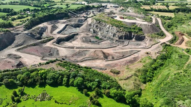Aerial view of FP McCann Ltd Quarry at Larne Co Antrim Northern Ireland 13-06-24