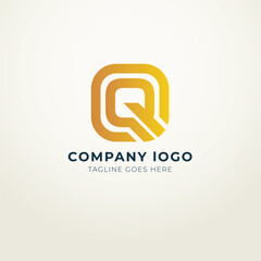 Q logo flat design modern royal concept 
