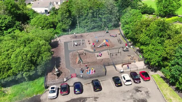 Aerial view of Knockan Road Play Park, Broughshane County Antrim Northern Ireland
