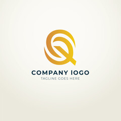 Q logo flat design modern royal concept 