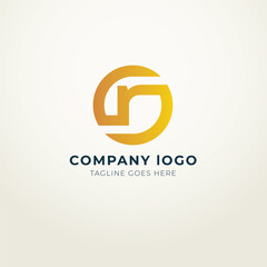 R logo flat design modern royal concept 