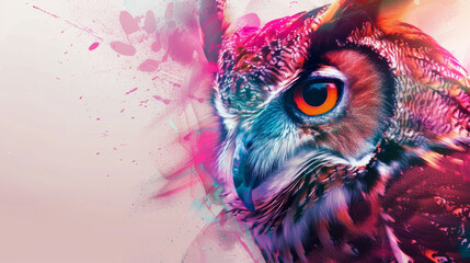 Abstract owl portrait