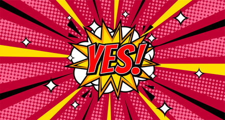 Comic Text YES Pop Art style