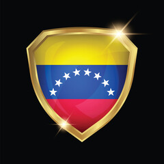 Venezuela Flag Golden Shield Logo