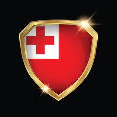 Tonga Flag Golden Shield Logo