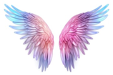 Obraz premium Angel wings iridescent white background lightweight creativity.