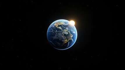 A close up of the Earth with the sun shining on it