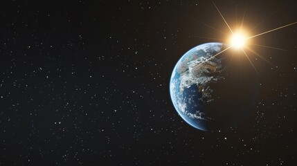 Obraz premium A close up of the Earth with the sun shining on it