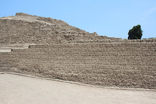huaca pucllana archaeological site in miraflores, lima, peru