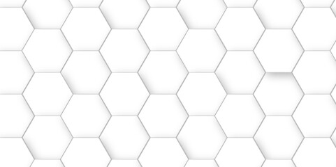 Fototapeta premium Vector White Hexagonal Background. Luxury White Pattern. Vector Illustration. 3D Futuristic abstract honeycomb mosaic white background. geometric mesh cell texture. modern futuristic wallpaper.