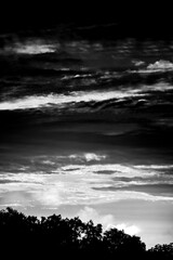 Fototapeta premium Dramatic Sky with Clouds in Black and White Fine Art