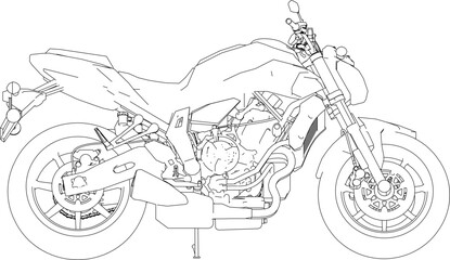 Obraz premium Vector illustration sketch of a male style big motorbike design for drag race