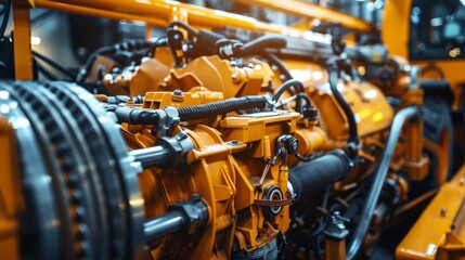A detailed macro shot of engine components, focusing on their complex design and precision manufacturing