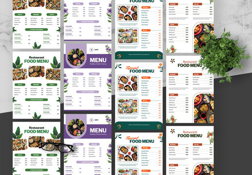 Green And Red Restaurant Menu