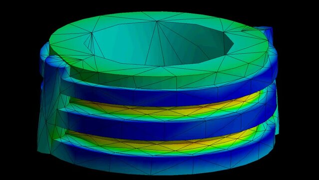 Mechanic simulation engineering - Mechanical part Displacement and stress finite element analysis