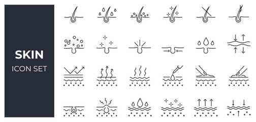 Skin Care Cosmetic Collection Icons Set Vector