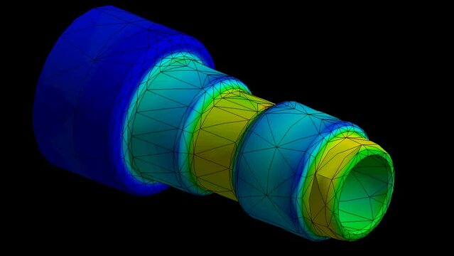 Mechanic simulation engineering - Mechanical part Displacement and stress finite element analysis