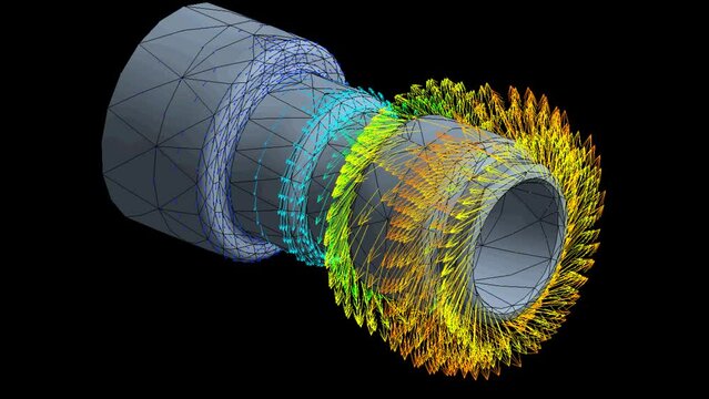 Mechanic simulation engineering - Mechanical part Displacement and stress finite element analysis