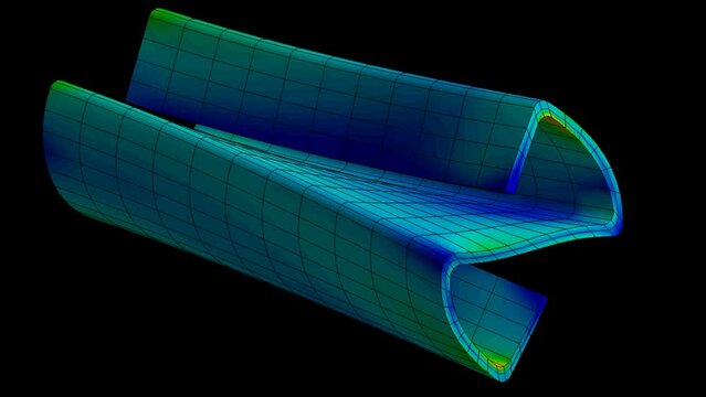 Mechanic simulation engineering - Mechanical part Displacement and stress finite element analysis