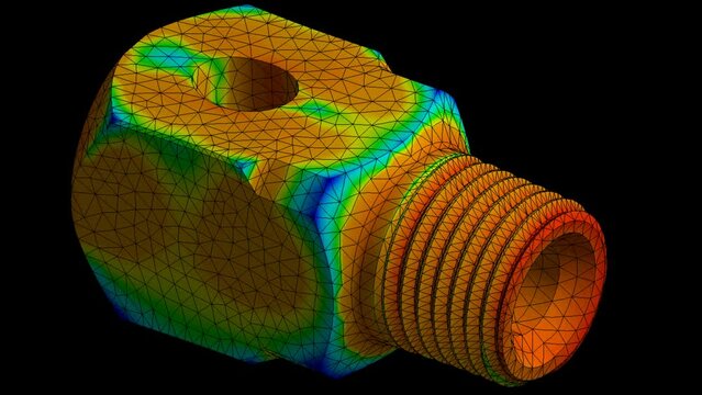 Mechanic simulation engineering - Mechanical part Displacement and stress finite element analysis