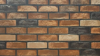 Brown brick walls are perfectly aligned, and old walls