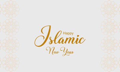  happy muharram . Islamic new year horizontal banner.