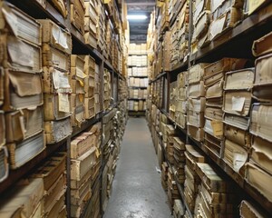 Obraz premium Develop archival storage solutions for efficient and long-term document conservation strategies.