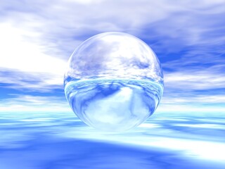 幻想的な球体と空