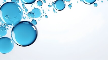 Ethereal Blue Bubbles Floating in Minimalist White Background