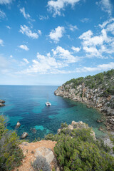 Beach of Cala d en Serra in Ibiza in Spain.