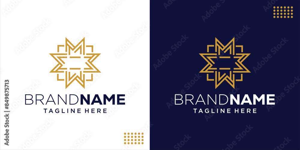 Wall mural creative luxury logo design letter m ornament, design inspiration, illustration, vector