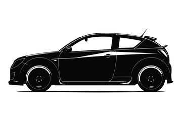 Obraz premium Compact car graphic silhouette vector