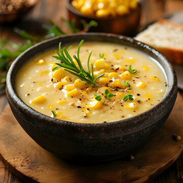 A bowl of comforting and creamy corn potage
