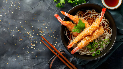 A bowl of hot and savory soba noodle soup with tofu