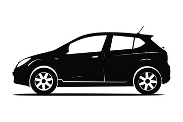 Obraz premium Compact car graphic silhouette vector