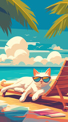 Cat on the beach