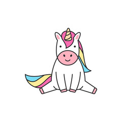 Cute unicorn sitting