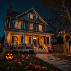 halloween house in the night