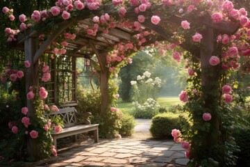 Rose garden architecture outdoors backyard.