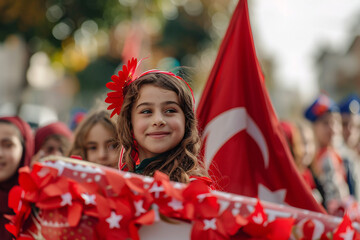 Republic Day celebration in Turkey and the Turkish Republic of Northern Cyprus. It shows the pride and patriotism of the people on their national day.