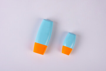 Blank tube with cosmetic product for moisturizing on white background