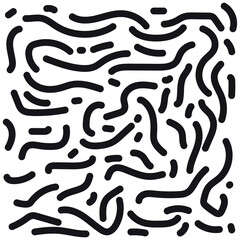 Fun Color Black line abstract doodle set seamless pattern, Creative minimalist style art background for children or trendy design with basic shapes. Simple childish scribble backdrop