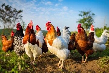 Fototapeta premium Chickens poultry rooster animal