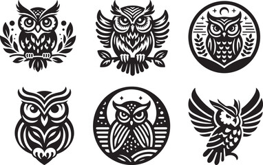 Owl silhouette vector illustration