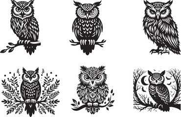 Owl silhouette vector illustration