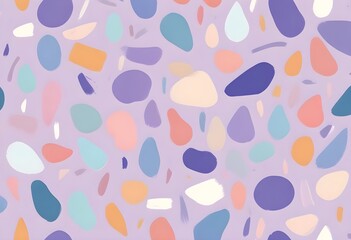 Colorful abstract shapes and lines on a light background, creating a playful and whimsical pattern