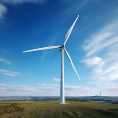 Fototapeta premium photo of a wind turbine generating power on a windy day.
