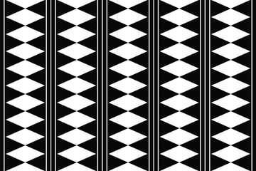 Tile pattern design: geometric white diamond a black line stripe 