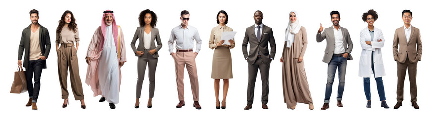 Obraz premium Adult, full body, people png element set on transparent background