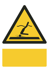 ISO warning safety signs_warning ; shallow water (diving) your custom message here portrait size a4/a3/a2/a1	
